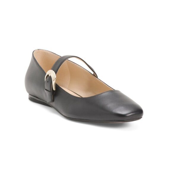 27 EDIT NATURALIZER Black Leather Carter Mary Jane Flats - Picture 1 of 2
